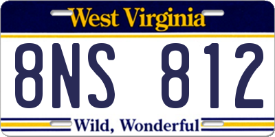 WV license plate 8NS812