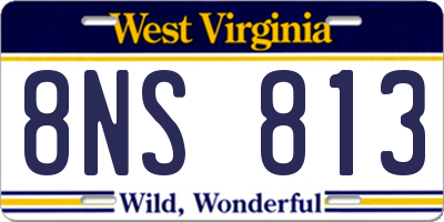 WV license plate 8NS813