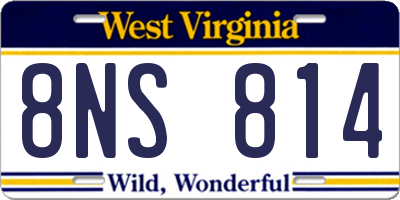 WV license plate 8NS814