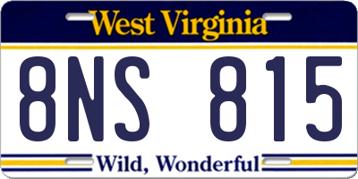 WV license plate 8NS815