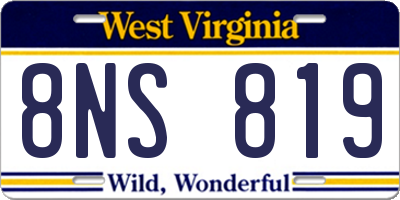 WV license plate 8NS819