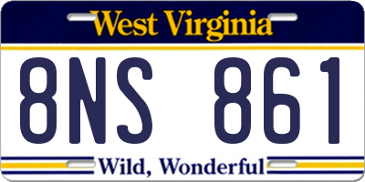 WV license plate 8NS861