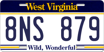WV license plate 8NS879