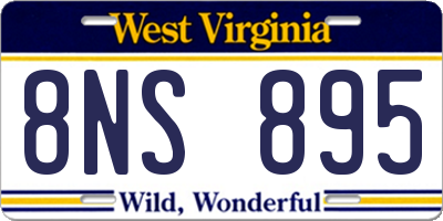 WV license plate 8NS895