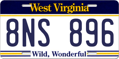 WV license plate 8NS896