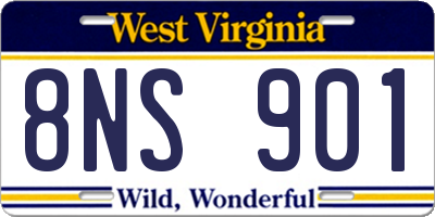 WV license plate 8NS901