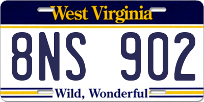 WV license plate 8NS902