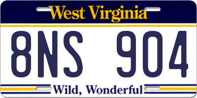 WV license plate 8NS904