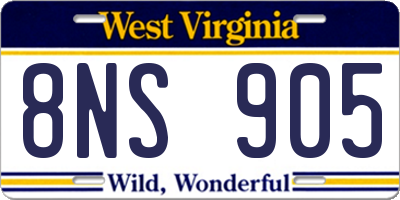 WV license plate 8NS905