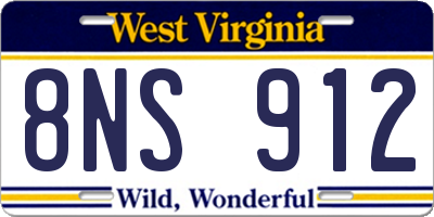 WV license plate 8NS912