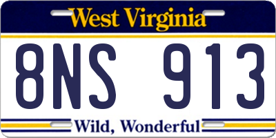 WV license plate 8NS913