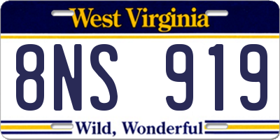 WV license plate 8NS919