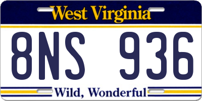 WV license plate 8NS936