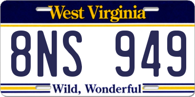 WV license plate 8NS949