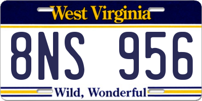 WV license plate 8NS956