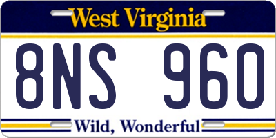 WV license plate 8NS960