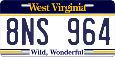 WV license plate 8NS964