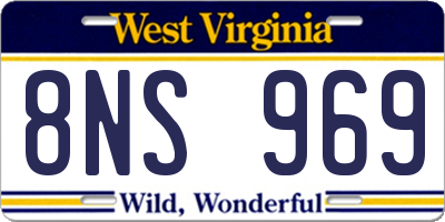 WV license plate 8NS969