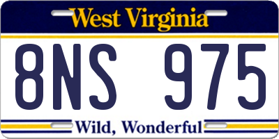 WV license plate 8NS975