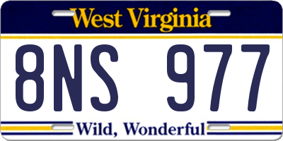 WV license plate 8NS977