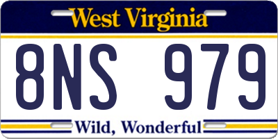 WV license plate 8NS979