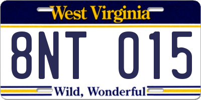 WV license plate 8NT015