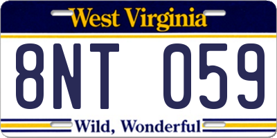 WV license plate 8NT059