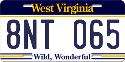 WV license plate 8NT065
