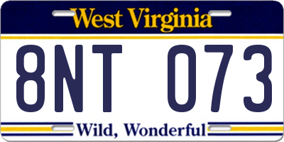 WV license plate 8NT073