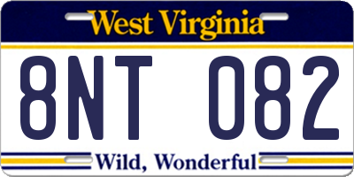 WV license plate 8NT082