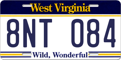 WV license plate 8NT084