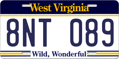 WV license plate 8NT089