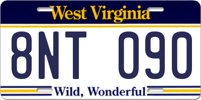 WV license plate 8NT090