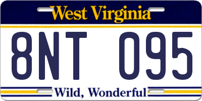 WV license plate 8NT095