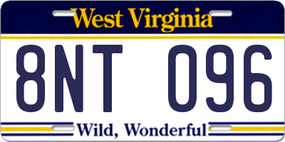 WV license plate 8NT096