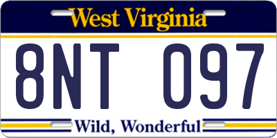 WV license plate 8NT097