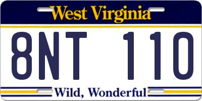 WV license plate 8NT110