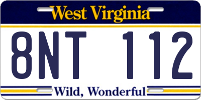 WV license plate 8NT112