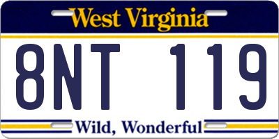 WV license plate 8NT119