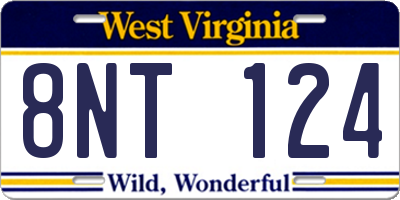 WV license plate 8NT124