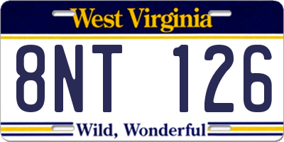 WV license plate 8NT126