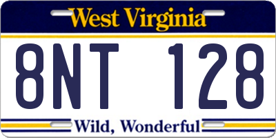 WV license plate 8NT128