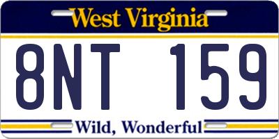 WV license plate 8NT159