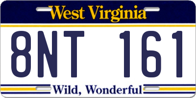 WV license plate 8NT161