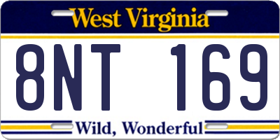 WV license plate 8NT169