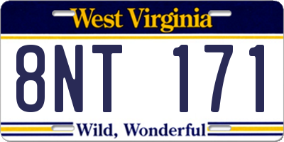 WV license plate 8NT171