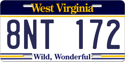 WV license plate 8NT172