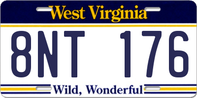 WV license plate 8NT176
