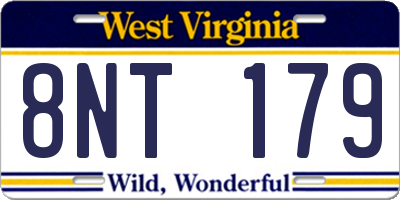 WV license plate 8NT179