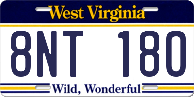 WV license plate 8NT180